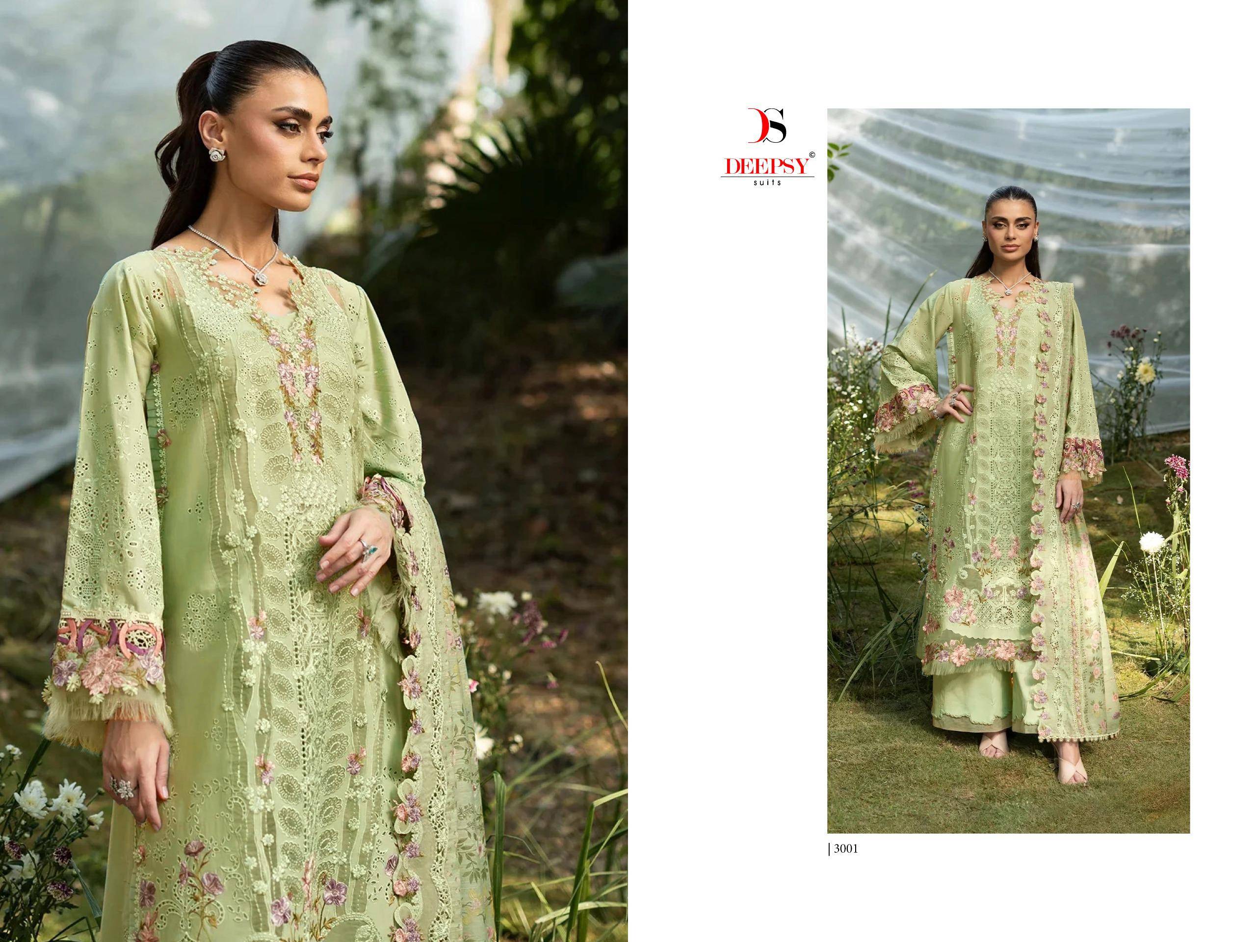 ELAF  Premium-7 Luxury Lawn by  DEEPSY SUITS  3001 to 3006 series Indian Pakistani ethnic wear Pure viscose At Wholesale Price